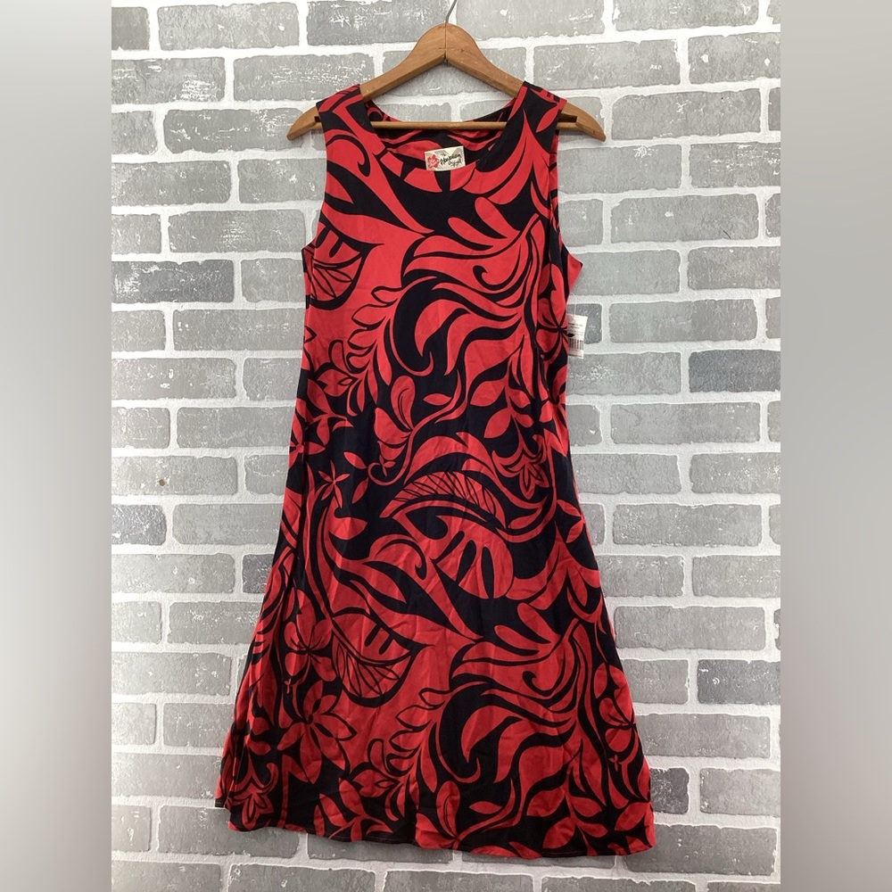 Vintage‎ Hilo Hattie Red Black Tropical Hawaiian Dress size small new